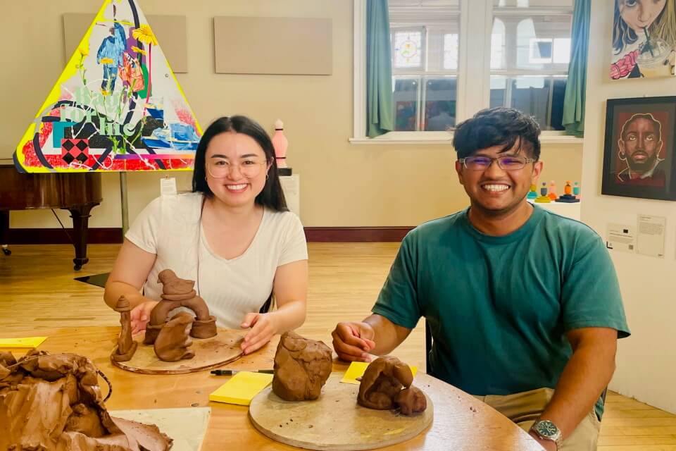 A view of a Three Counties Open Art Exhibition 2025 clay workshop.